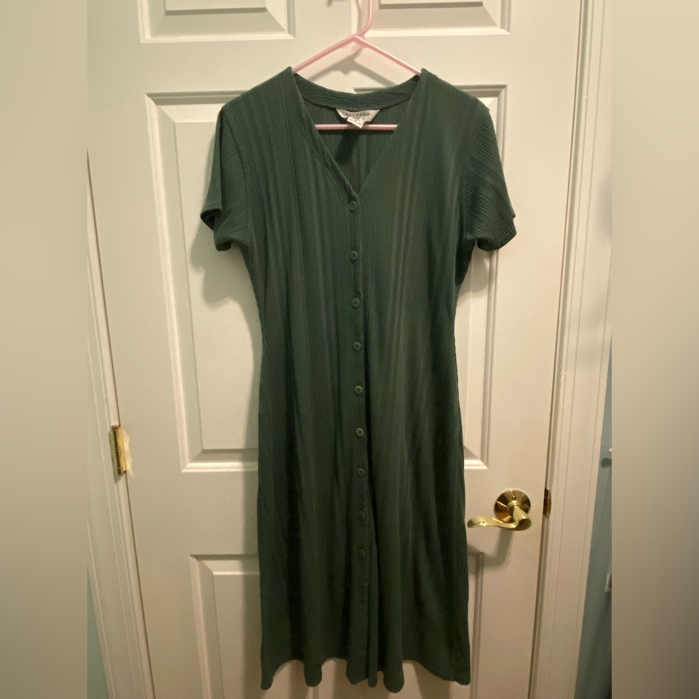 Green Button-Up Dress